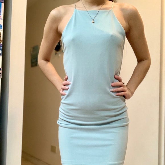 Forever 21 pale blue bodycon dress - Picture 2 of 9